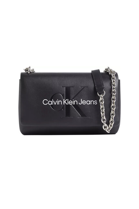 Kadın Sculpted Ew Flap W/Chaın25 Mono Omuz Çantası-Siyah 
