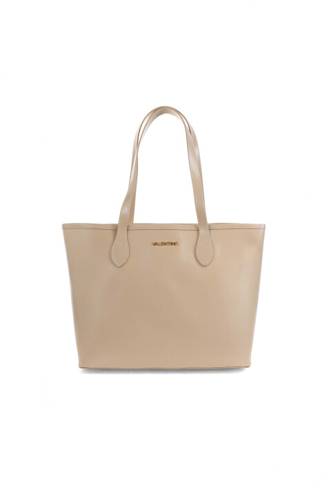 Kadın Shopper Deri Omuz Çantası - Bej - Valentino