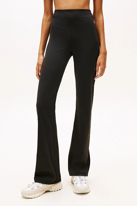 Kadın Slim Kick Flare Logolu Tayt - Siyah - Tommy Hilfiger