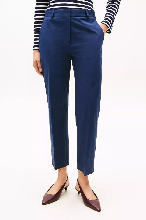 Kadın Slim Straight Chino Pantolon - Lacivert - Tommy Hilfiger