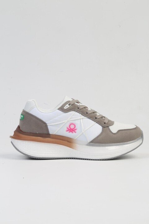 Kadın Spor Ayakkabı BNI-10044-Beyaz-Gri - BENETTON