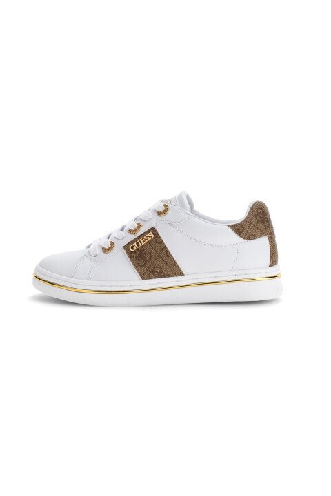 Kadın Stew Sneaker - Beyaz/Gold - Guess