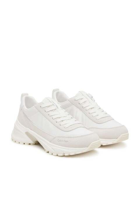 Kadın Süet Garnili Kalın Tabanlı Sneaker - Krem - Calvin Klein