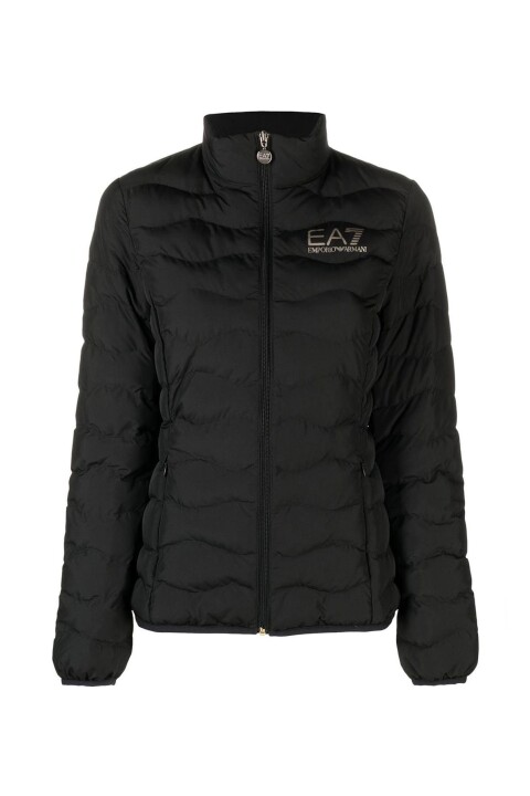 Kadın Tam Kalıp Dik Yaka Şişme Mont - Siyah - Ea7