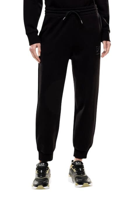 Kadın Tam Kalıp Lastik Paçalı Eşofman Altı - Siyah - Ea7