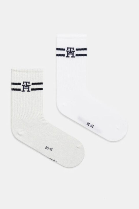 Kadın Th 2'li Uzun Çorap - Beyaz - Tommy Hilfiger