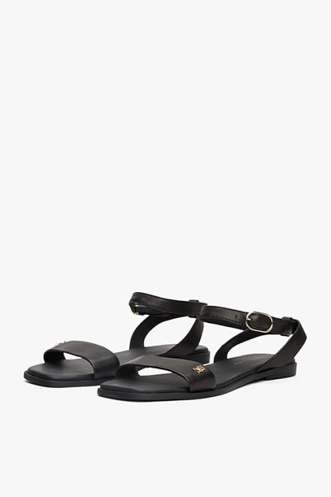 Kadın Th Ankle Strap Deri Sandalet - Siyah - Tommy Hilfiger