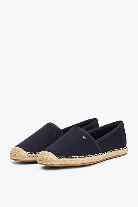 Kadın Th Bayrak Nakışlık Canvas Espadrille Loafer Ayakkabı - Lacivert - Tommy Hilfiger