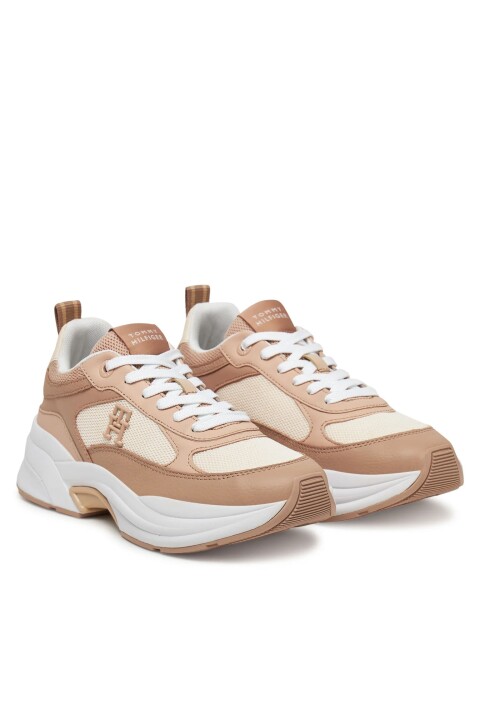 Kadın Th Chunky Karışık Doku Sneakers - Pudra - Tommy Hilfiger