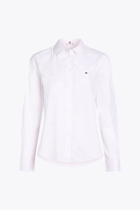 Kadın Th Çizgili Regular Fit Gömlek - Beyaz 