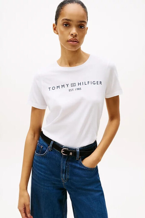 Kadın Th Crew Logolu T-Shirt - Beyaz 