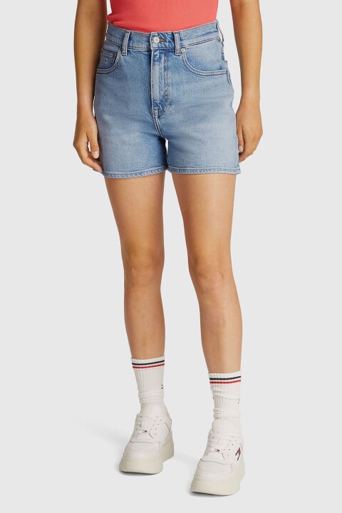 Kadın Th Denim Mom Şort - Mavi - Tommy Hilfiger