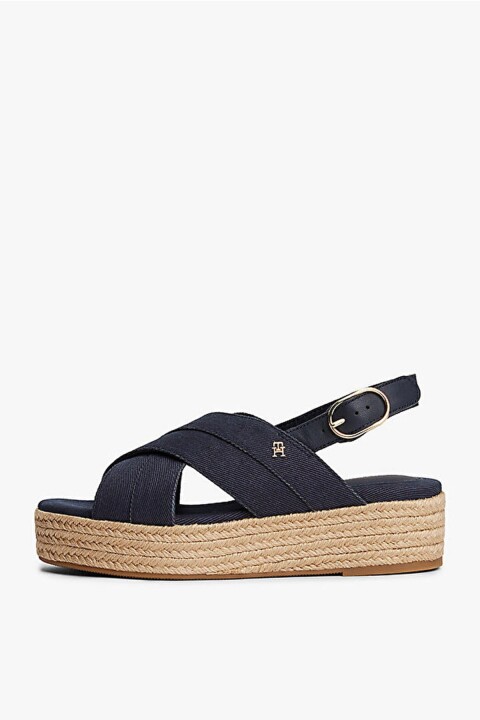 Kadın Th Denim Platform Topuklu Espadril Sandalet - Lacivert - Tommy Hilfiger