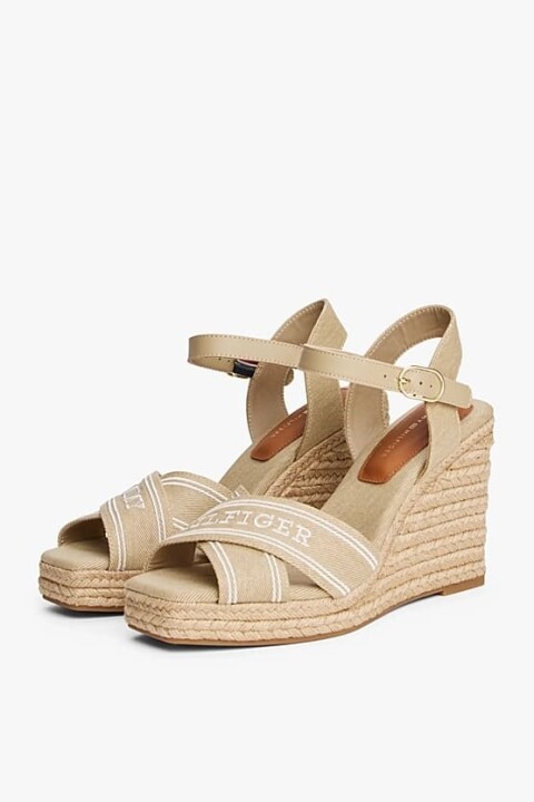 Kadın Th Espadrille Topuklu Sandalet - Krem 