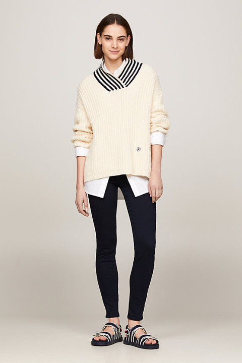 Kadın Th Flex Como Yüksek Bel Skinny Jean Pantolon- Lacivert - Tommy Hilfiger