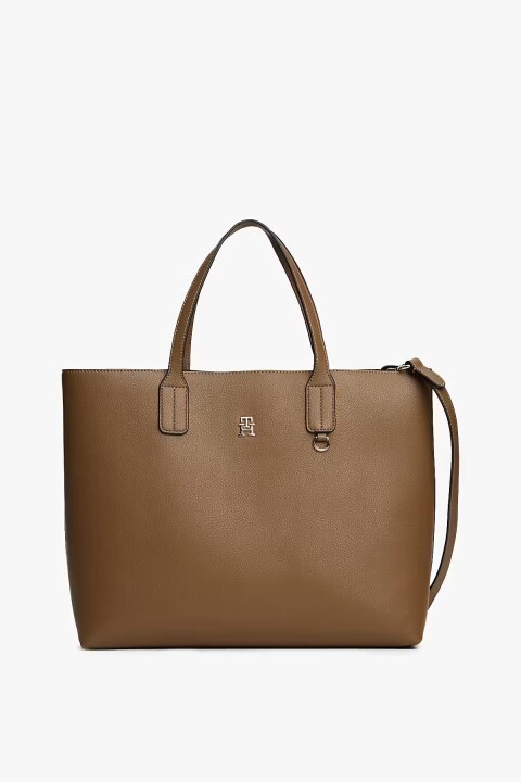 Kadın TH Icon Satchel Metal Logo Detaylı Omuz Çantası - Kahverengi 