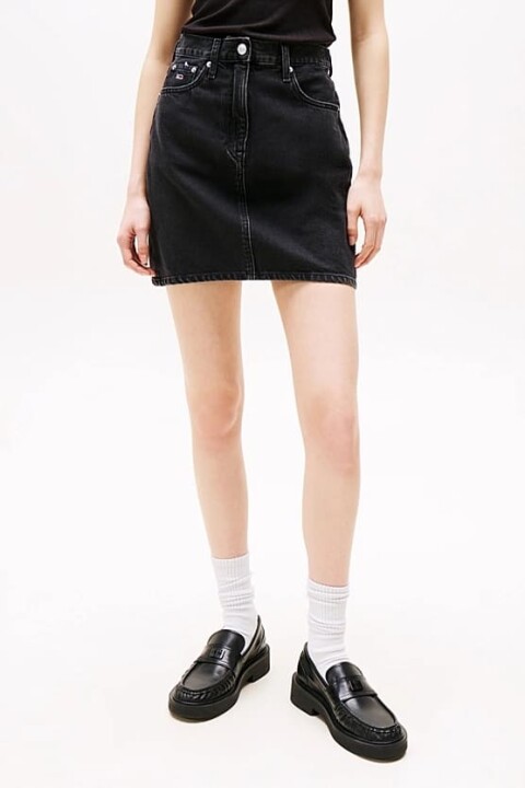 Kadın Th Mom Mini Etek - Siyah - Tommy Hilfiger