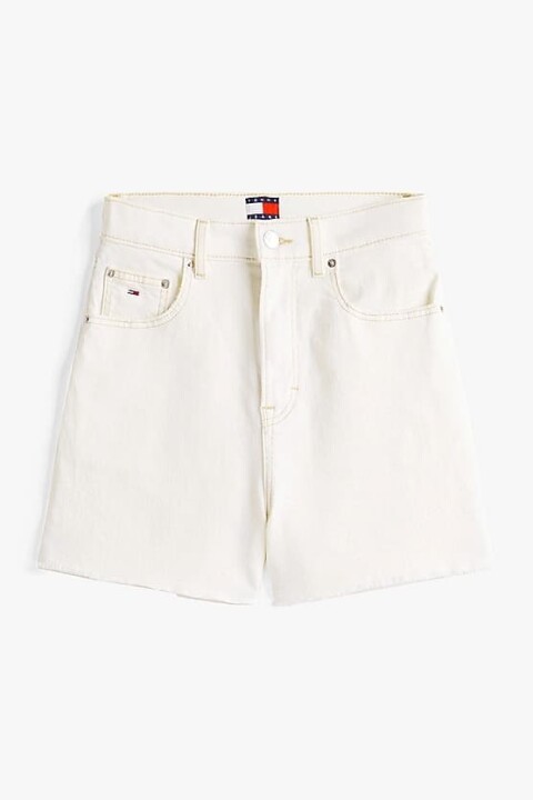 Kadın Th Raw Denim Mom Şort - Beyaz - Tommy Hilfiger