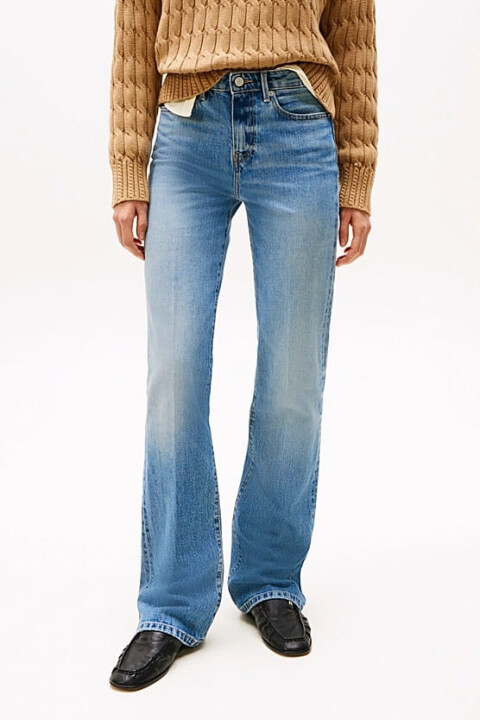 Kadın Th Solmuş Orta Bel Bootcut Jeans - Mavi 