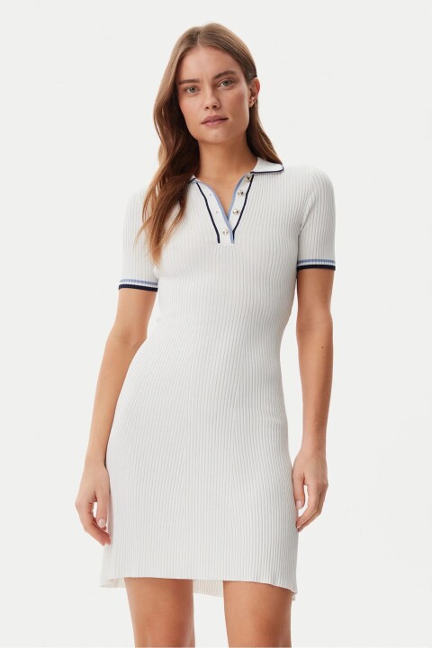 Kadın Thalia Polo Yaka Elbise - Beyaz - Guess