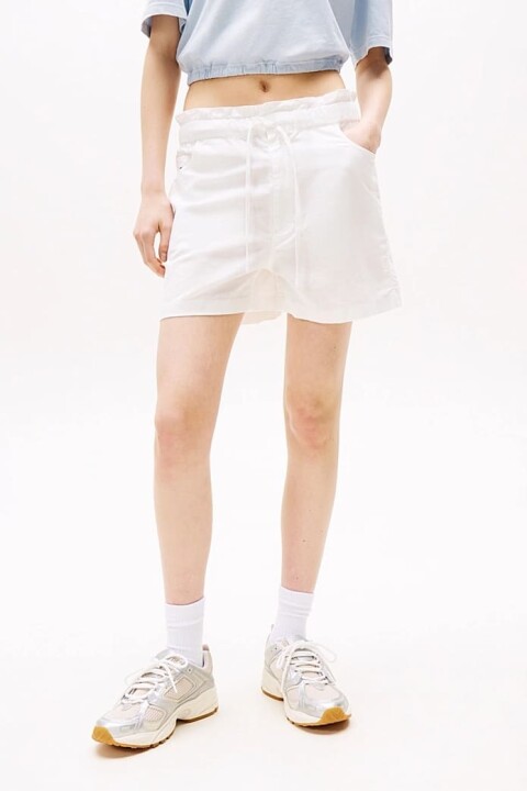 Kadın Tjw Linen Pamuklu Şort - Ekru - Tommy Hilfiger