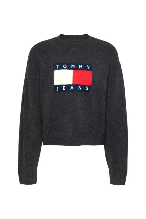 Kadın Tjw Melange Flag Sweater Ext Kazak-Gri - Tommy Hilfiger