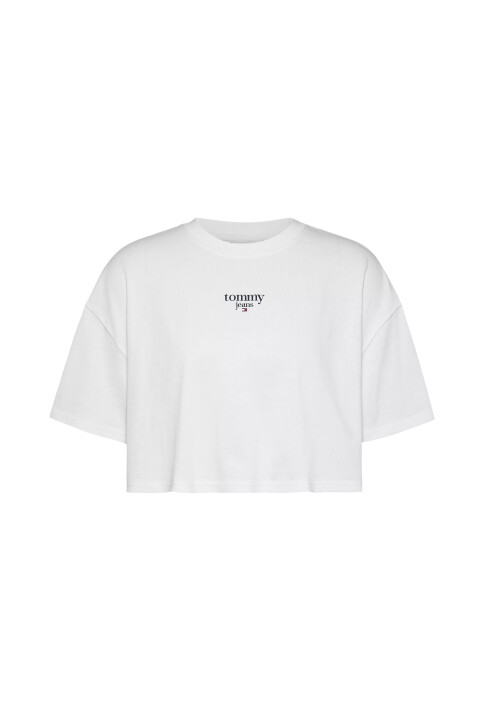 Kadın Tjw Ovs Crp Ess Logo 1 Ss Crop-Beyaz - Tommy Hilfiger