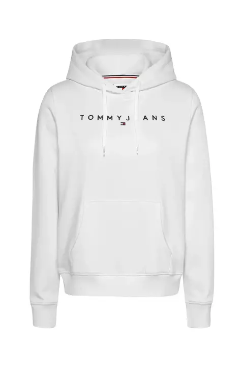 Kadın Tjw Reg Linear Kapüşonlu Sweatshirt - Beyaz 