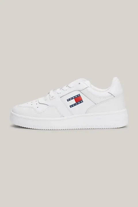 Kadın Tjw Retro Kalın Tabanlı Deri Spor Ayakkabı - Beyaz 