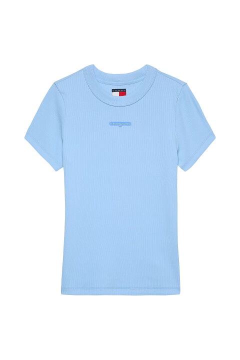 Kadın TJW Slim Script Label SS Kısa Kollu T-Shirt - Açık Mavi 