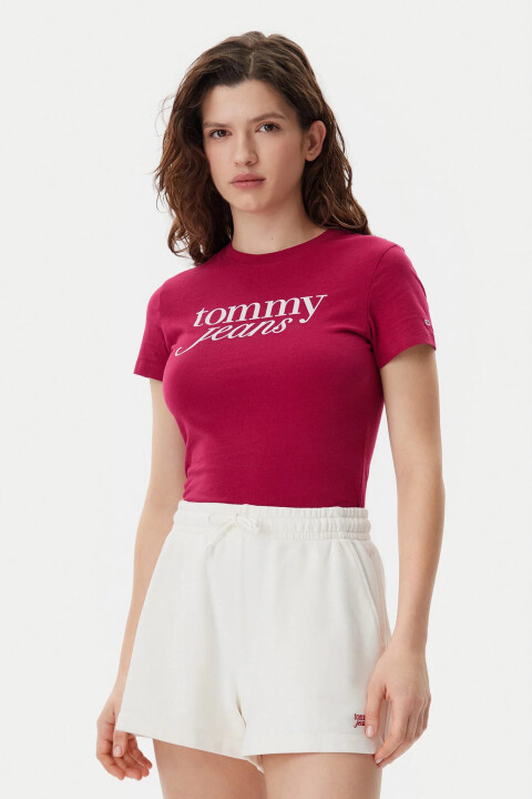 Kadın Tjw Yazı Logo T-Shirt - Bordo 