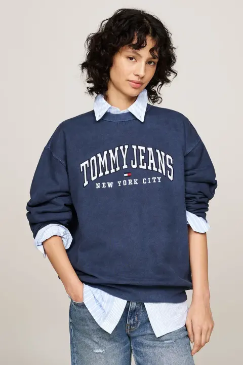 Kadın Tjw Yuvarlak Yaka Nakışlı Kadın Sweatshirt- Lacivert 