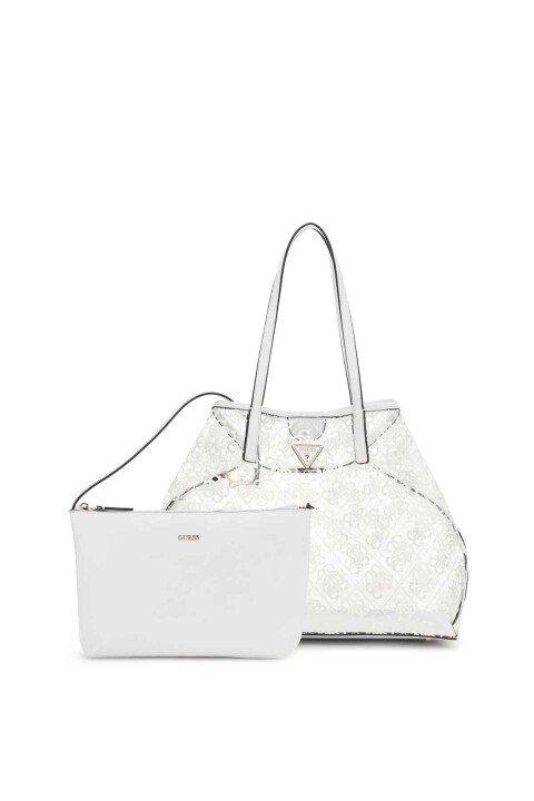 Kadın Tuana Large Tote Omuz Çantası - Beyaz - Guess