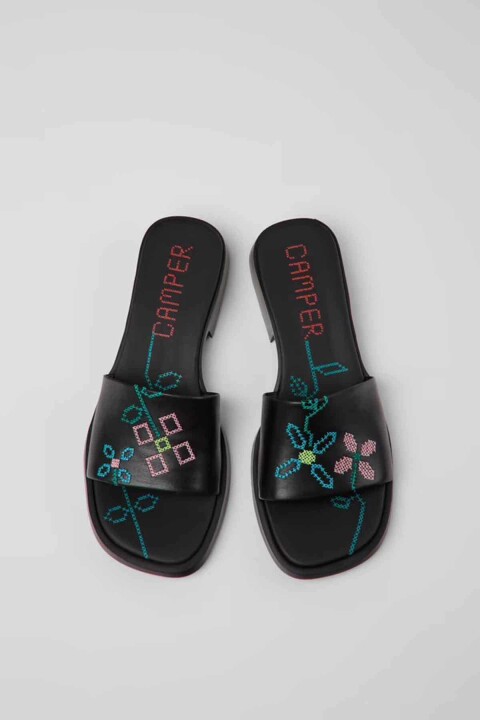 Kadın TWS Deri Sandalet - Siyah - Camper