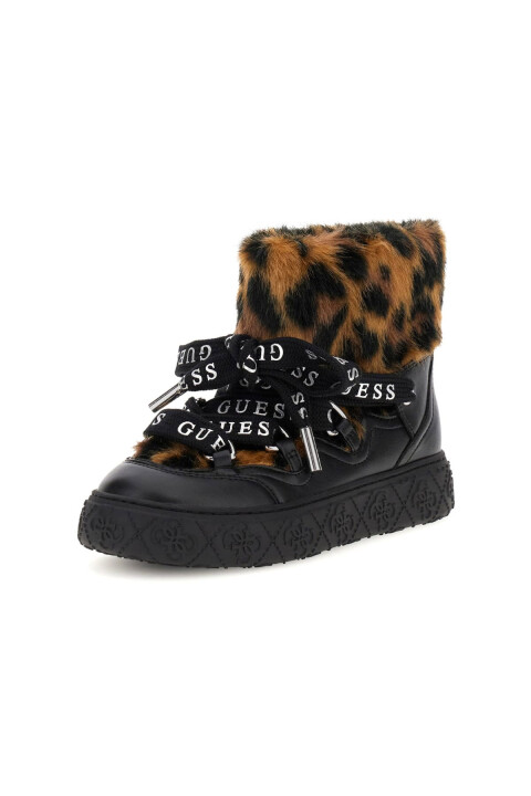 Kadın Unessa Leopar Desenli Kürk Detaylı Bot - Mix - Guess