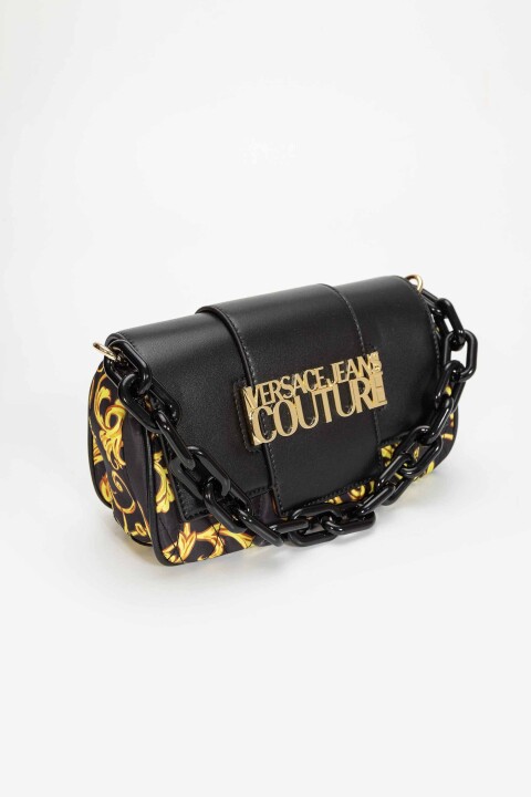 Kadın Versace Mini Omuz Çantası - Siyah/Gold 