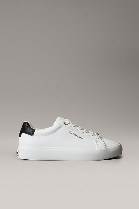 Kadın Vulcanic Moire Lace Up Sneaker - Beyaz - Calvin Klein