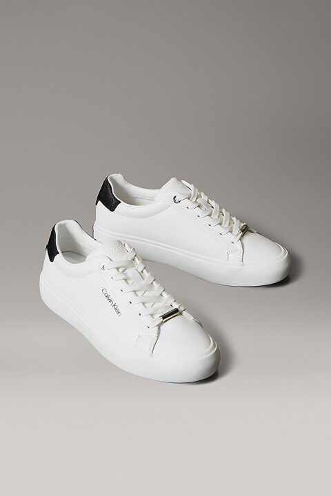 Kadın Vulcanic Moire Lace Up Sneaker - Beyaz - Calvin Klein