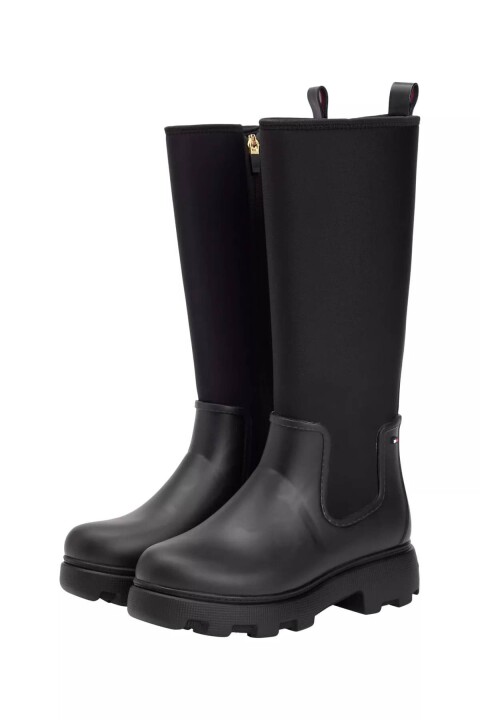 Kadın Warm Lined Fermuarlı Uzun Yağmur Çizmesi - Siyah - Tommy Hilfiger