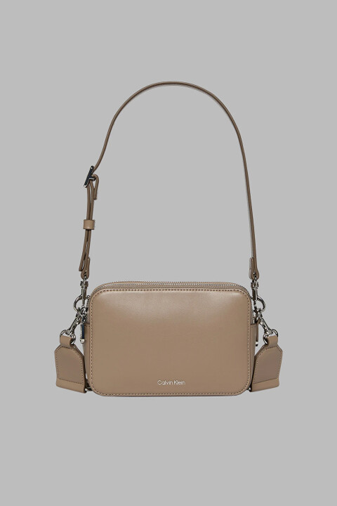 Kadın Webbing Double Strap Çapraz Çanta - Bej 