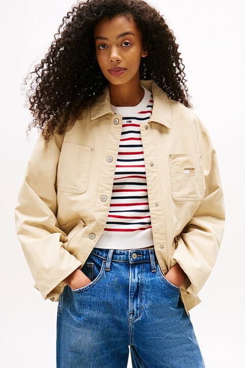 Kadın Yama Cepli İş Ceketi - Bej - Tommy Hilfiger