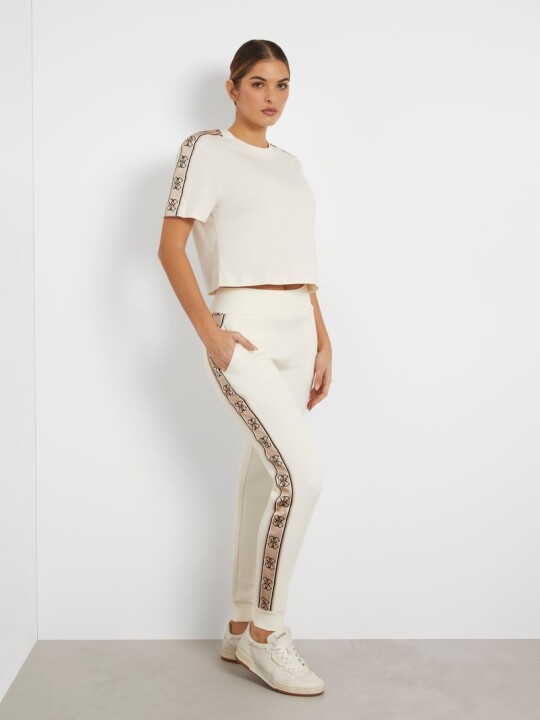 Kadın Yanı Logolu Jogger Pantolon-Krem - Guess