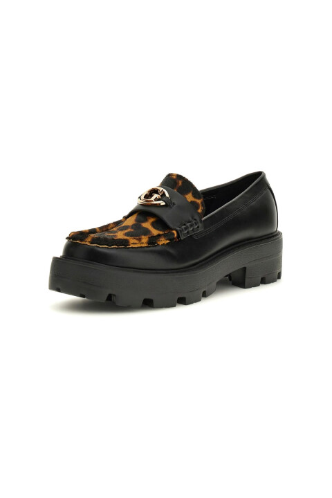 Kadın Yanika2 Leopar Desenli Traktör Tabanlı Makosen - Mix - Guess