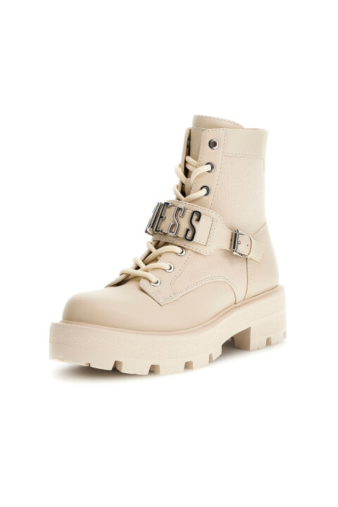 Kadın Yanzy2 Metal Aksesuarlı Traktör Tabanlı Bot - Krem - Guess