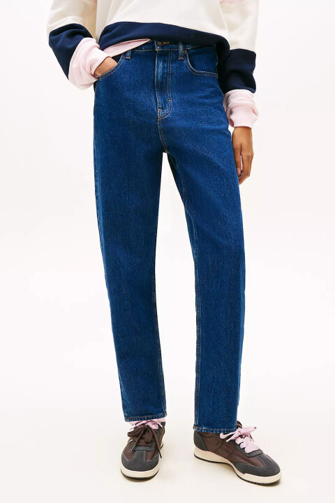 Kadın Yüksek Bel Mom Jean Pantolon - Koyu Mavi - Tommy Hilfiger