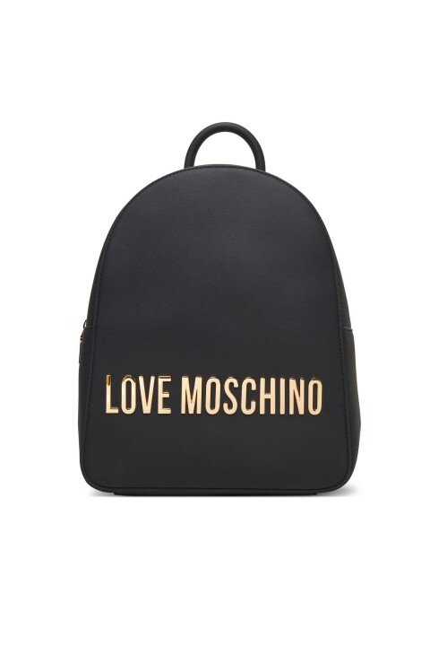 Kadın Zaino Metal Harf Logolu Sırt Çantası - Siyah - Love Moschino