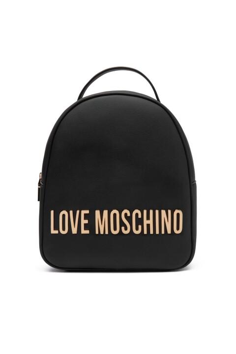 Kadın Zaino Metal Harf Logolu Sırt Çantası - Siyah - Love Moschino