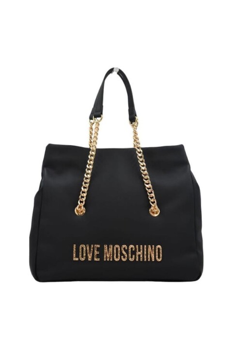Kadın Zincir Askılı Büyük Omuz Çantası - Siyah - Love Moschino
