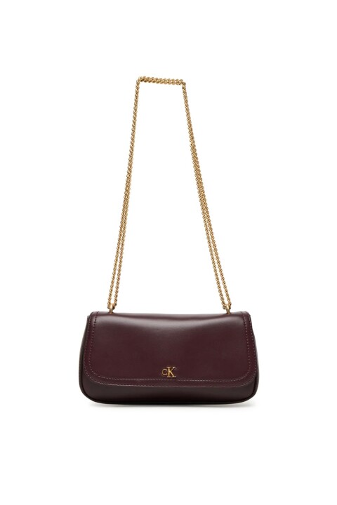 Kadın Zincir Askılı Omuz Çantası - Bordo 