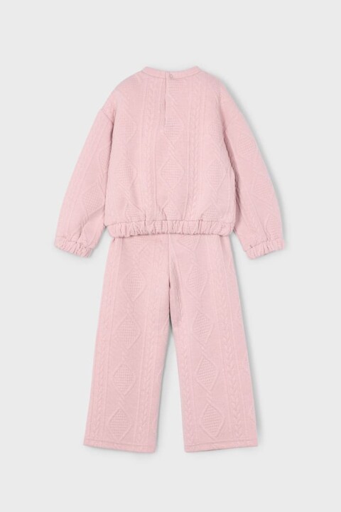 Kız Çocuk Baklava Desenli Geniş Paça Takım - Pembe - Mayoral